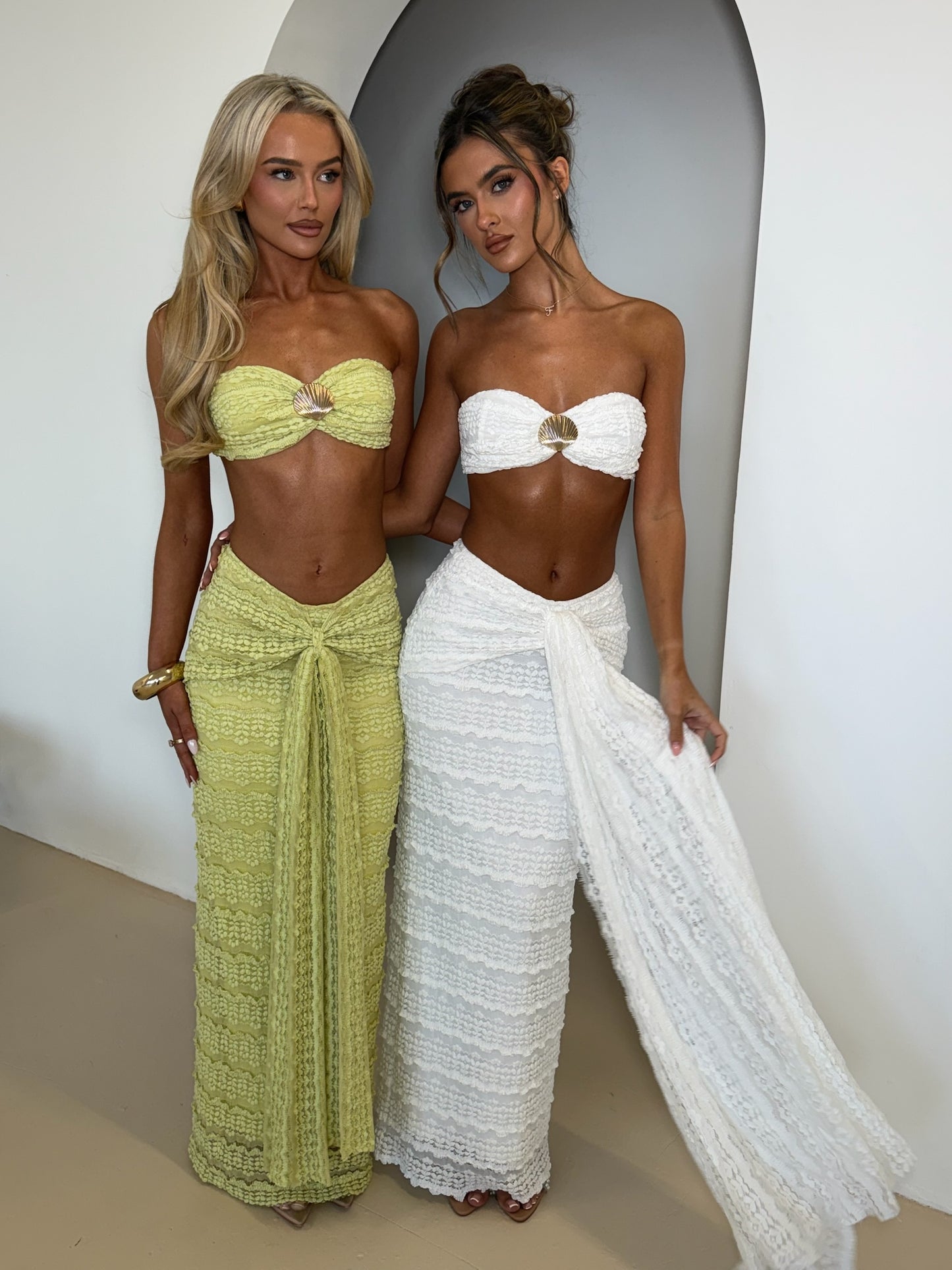 ‘SYDNEY’ Seashell Two Piece Set - White