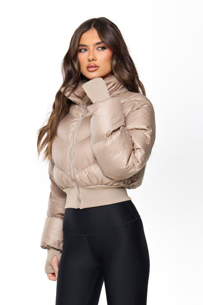 PUFFER COAT | TAUPE