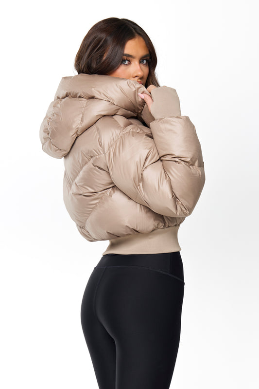 PUFFER COAT | TAUPE