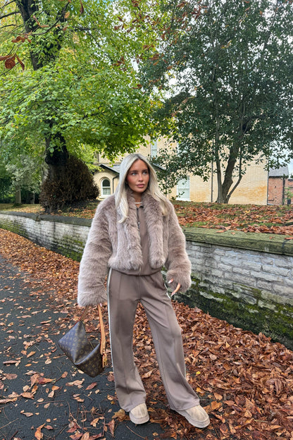 FAUX FUR JACKET | OAT (dispatch 2-3 weeks)