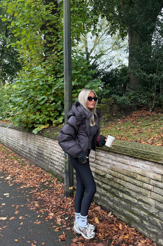 Puffer Coat With Hood | Black