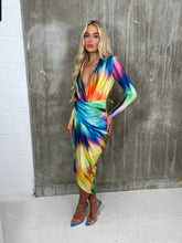 Load image into Gallery viewer, JASMINE MULTI COLOURED WRAP OVER DRESS